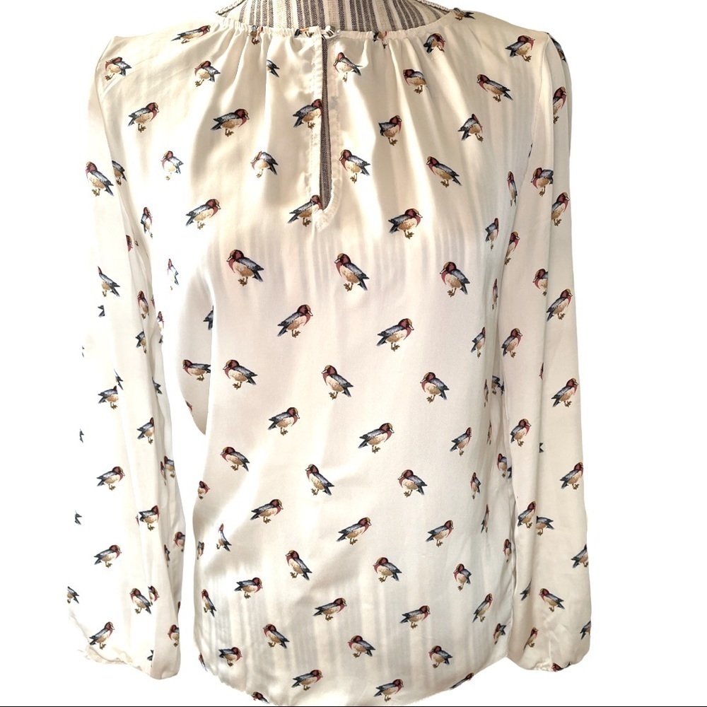 Zara,ladies blouse, size small, long sleeve, high neckline with keyhole opening